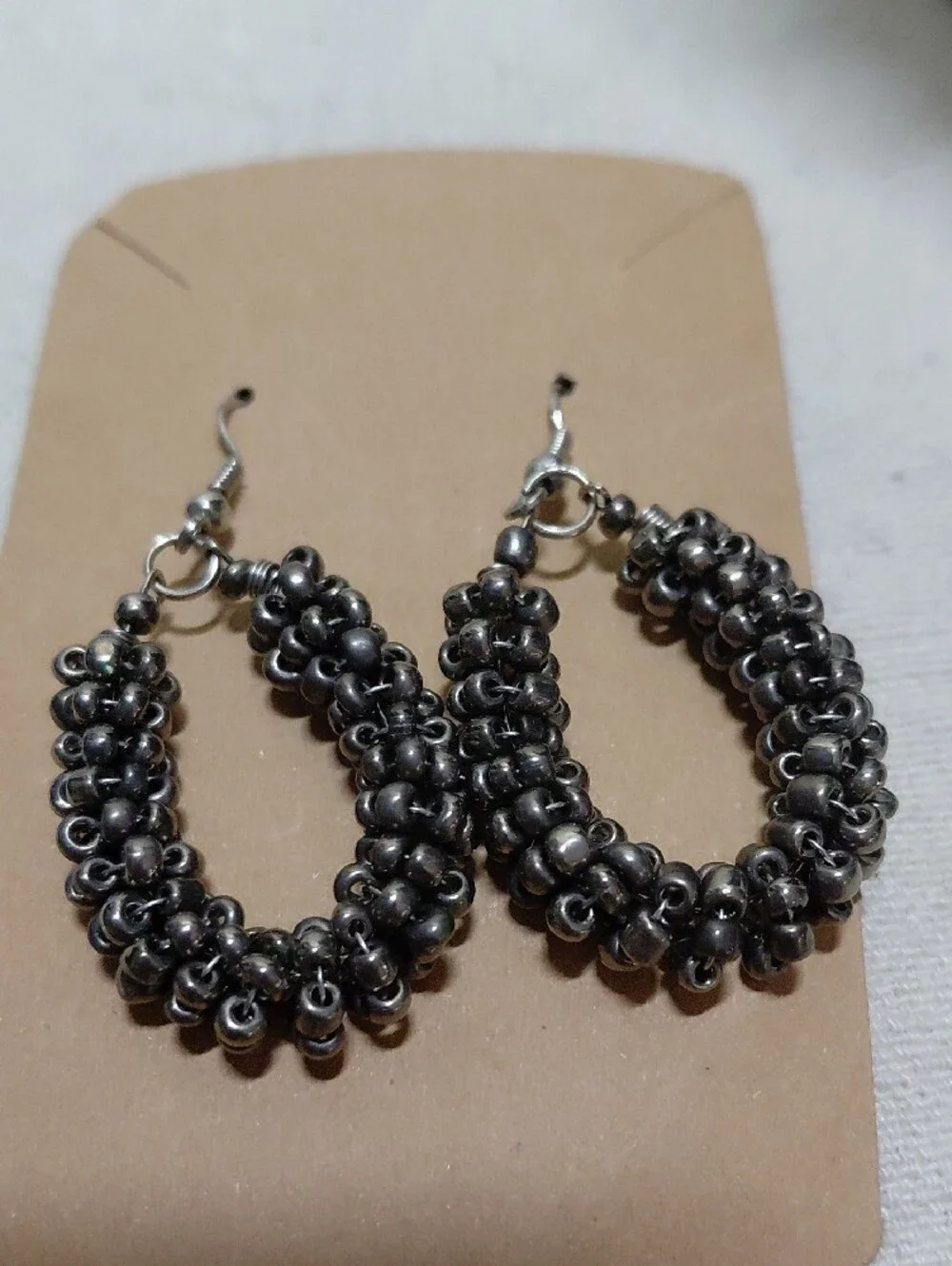 Vintage Multi-Strand Hematite Bead Necklace, Bracelet & Earrings Set